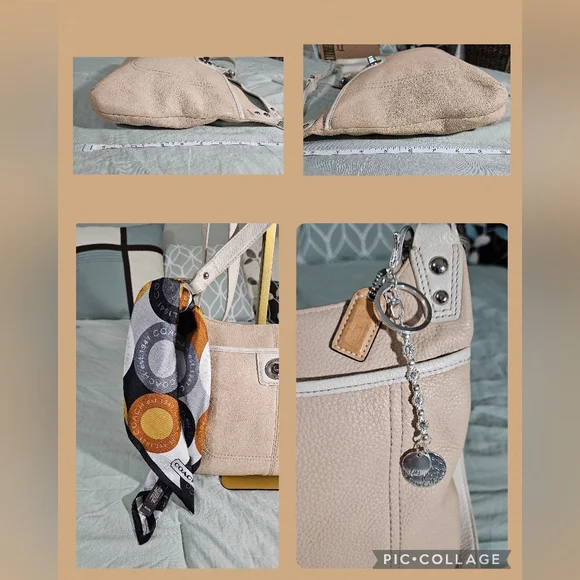 Coach Beige Shoulder Bag with Scarf and Wallet - Picture 2 of 15